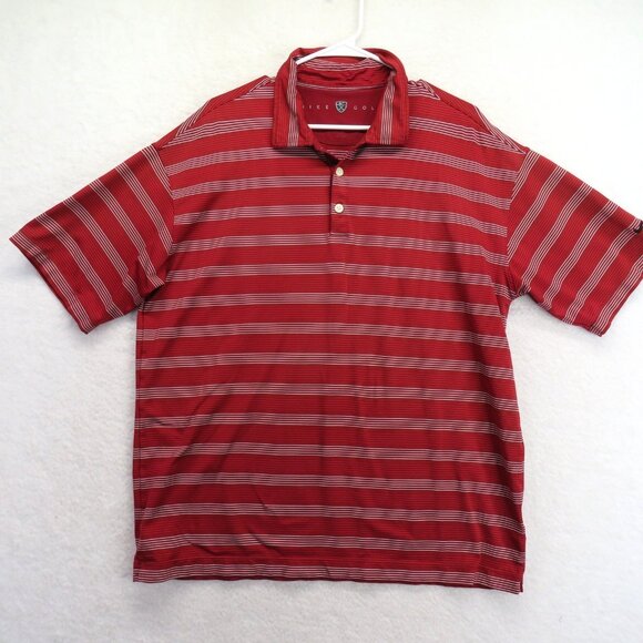 Nike Golf Polo Shirt Mens XL Striped Performance Stretch Swoosh - Picture 1 of 11